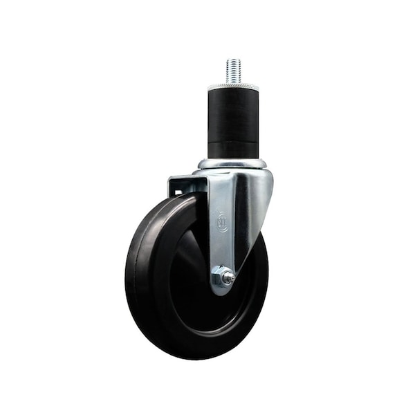 5'' Hard Rubber Wheel Swivel 1-3/4'' Expanding Stem Caster